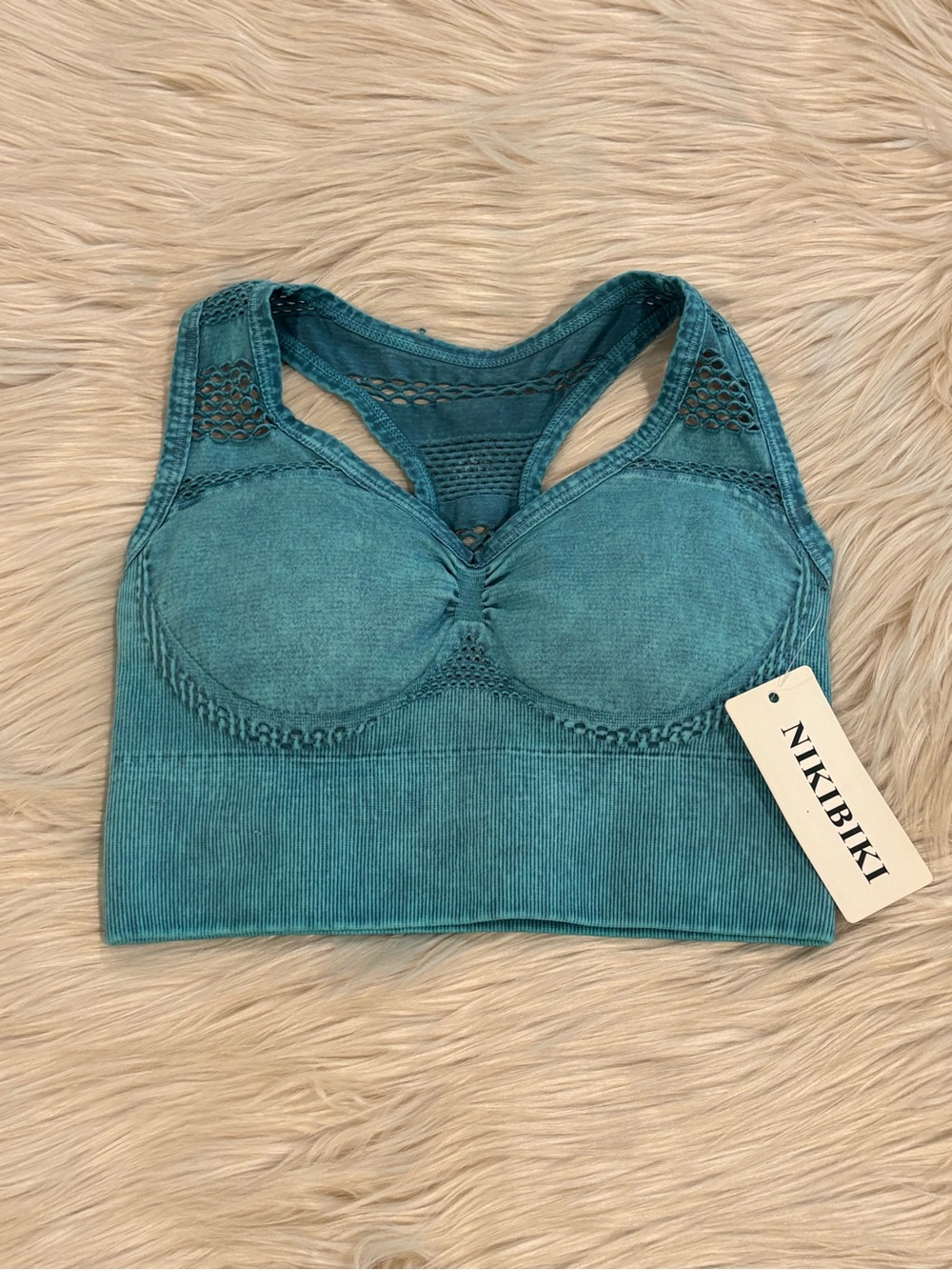 Nikibiki Teal Seamless Supportive Racerback Bralette